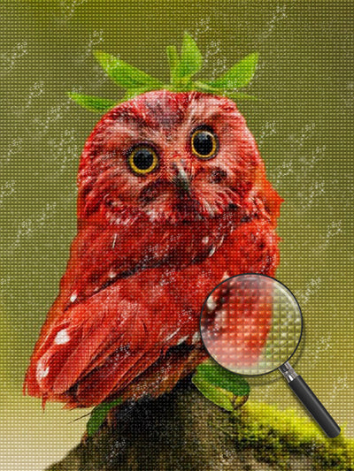 Schöne rote Eule Diamond Painting