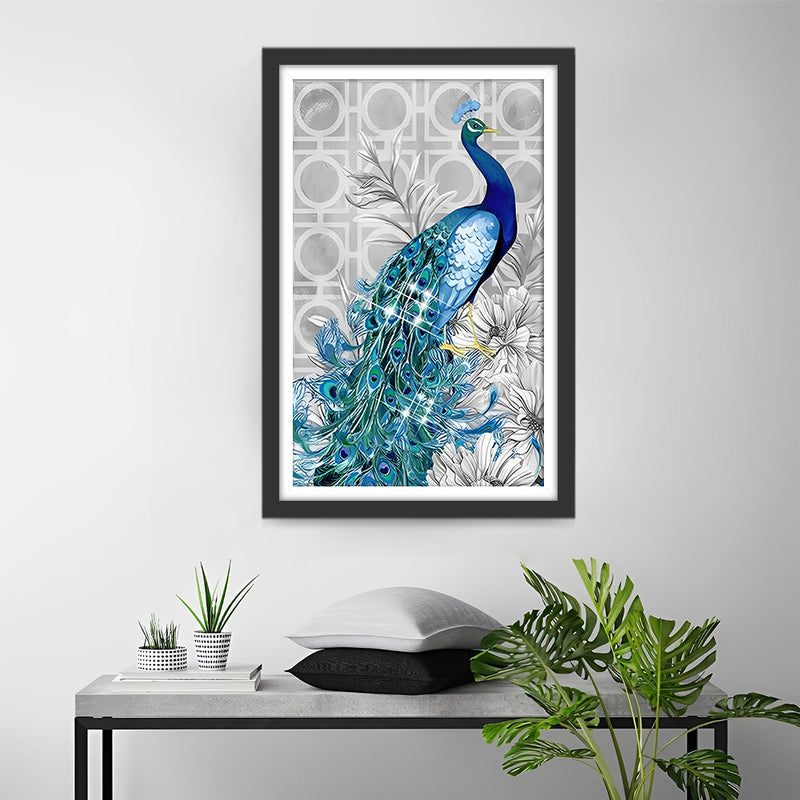 Schöner blauer Pfau Diamond Painting