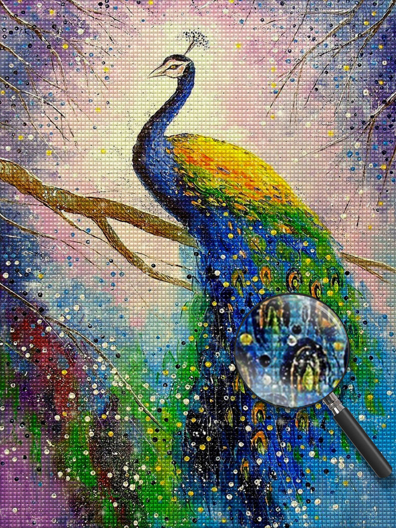 Pfau und Ast Diamond Painting