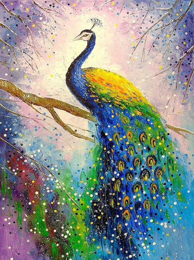 Pfau und Ast Diamond Painting