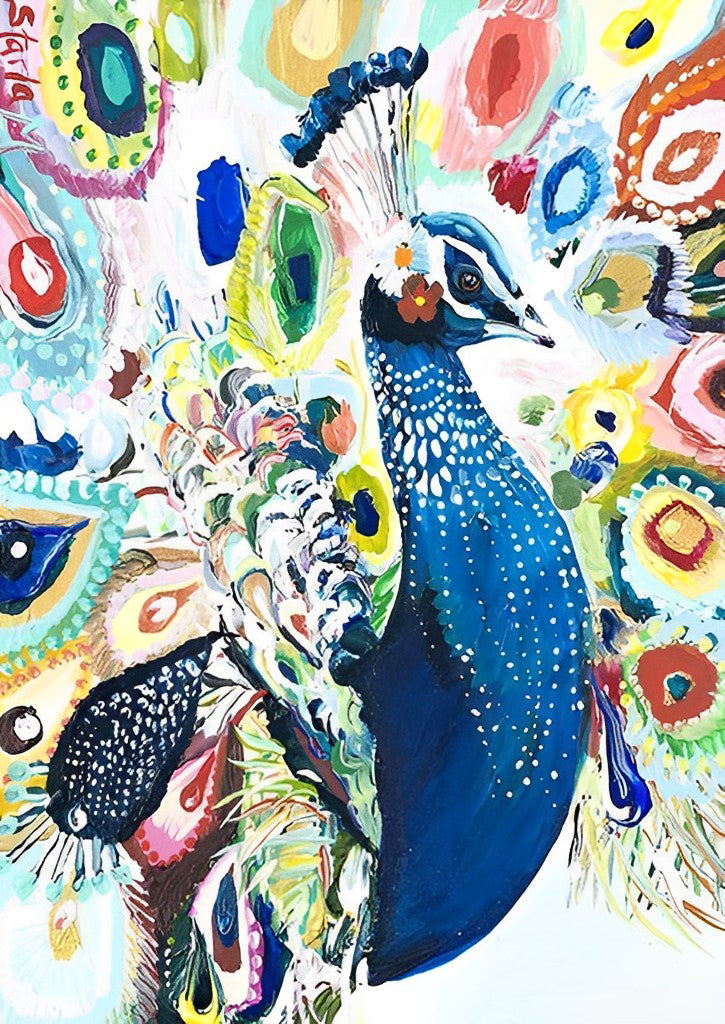 Bunter Pfau Diamond Painting