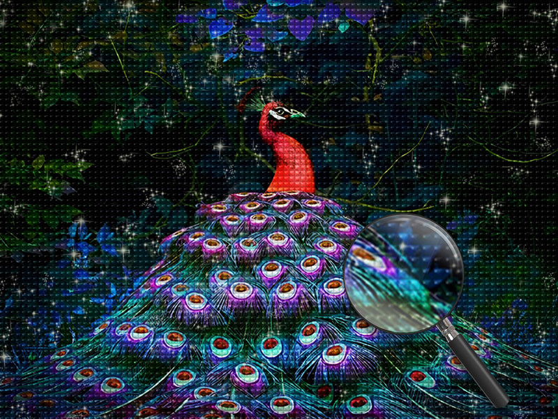 Pfau im Wald Diamond Painting