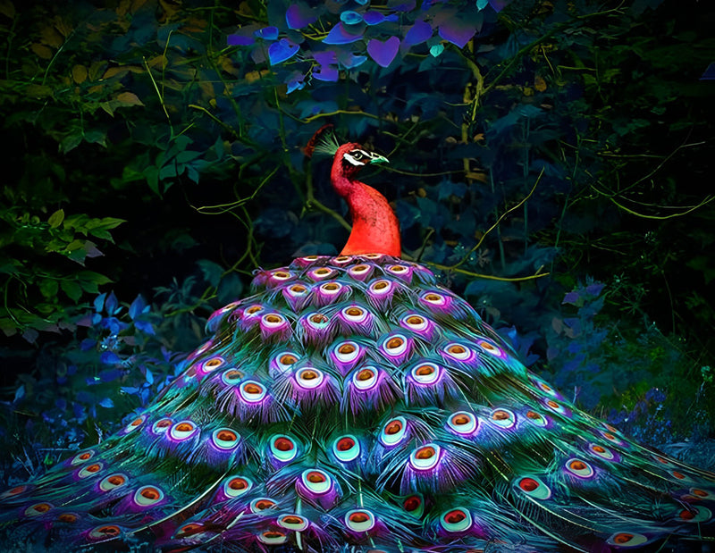 Pfau im Wald Diamond Painting