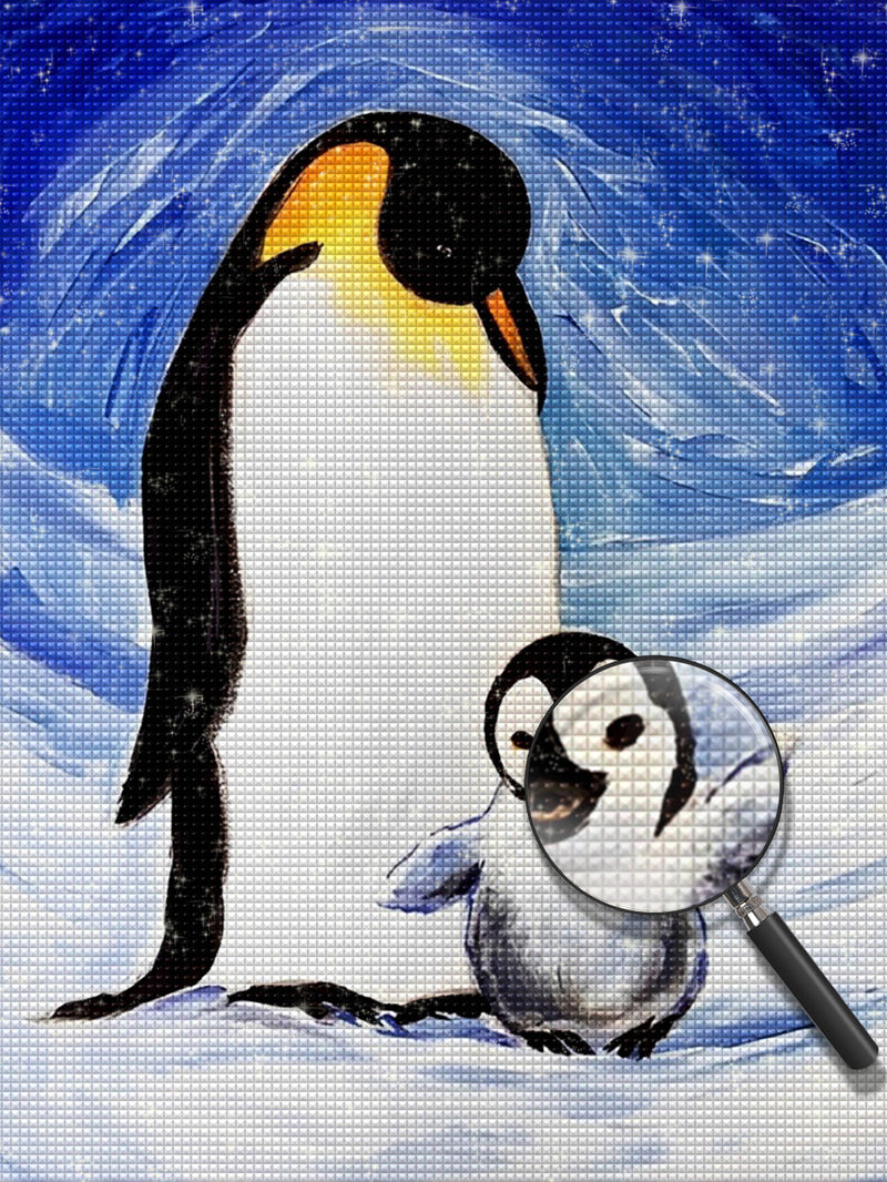 Pinguin-Vater und -Sohn Diamond Painting