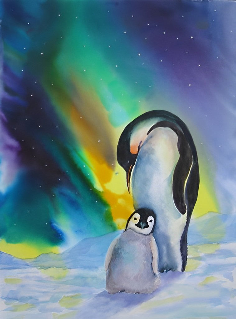 Pinguine Polarlicht Diamond Painting