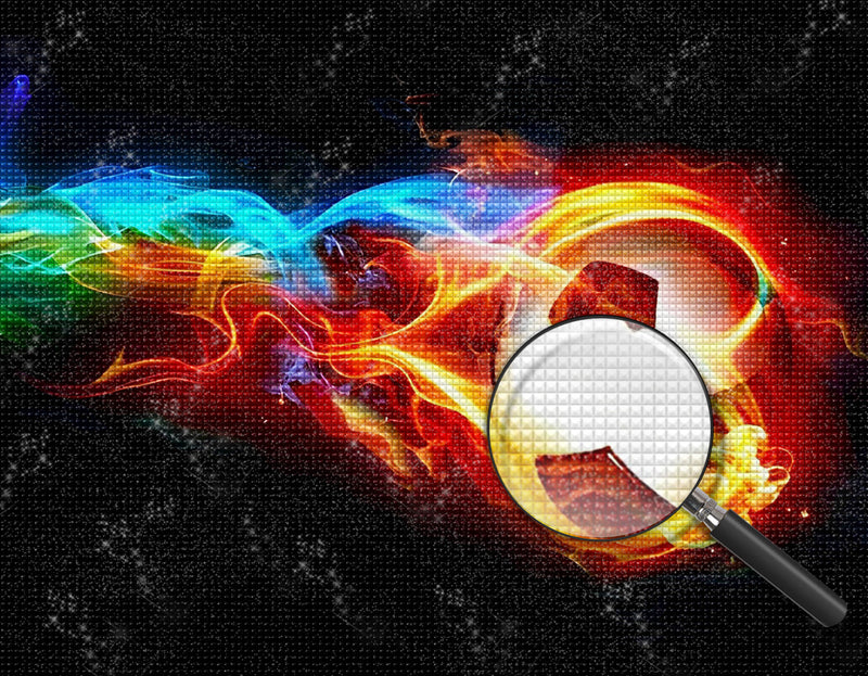 Fußball mit Flammen Diamond Painting