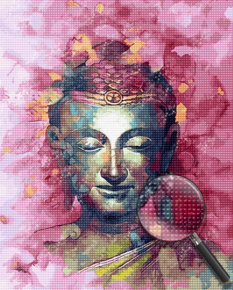 Buddha vor rosa Hintergrund Diamond Painting