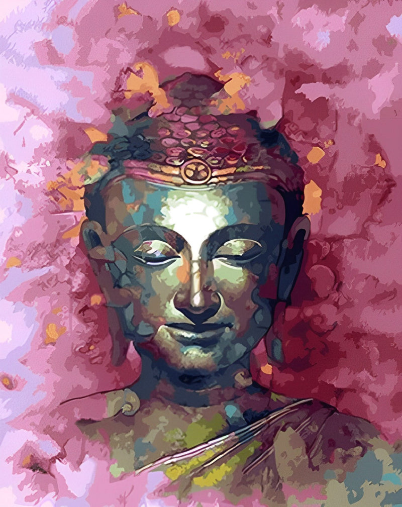 Buddha vor rosa Hintergrund Diamond Painting