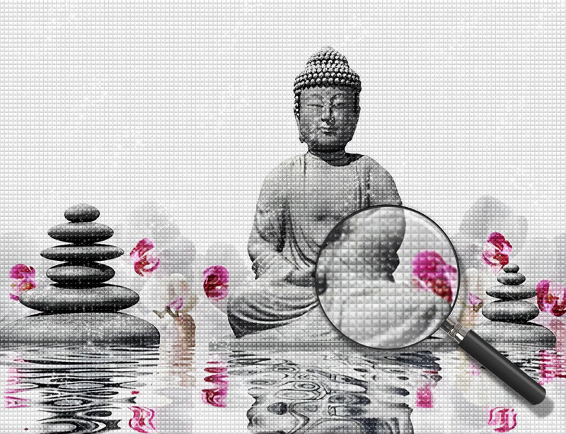 Meditierender Buddha im Wasser Diamond Painting