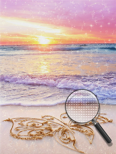 Schmetterling aus Sand am Strand Diamond Painting