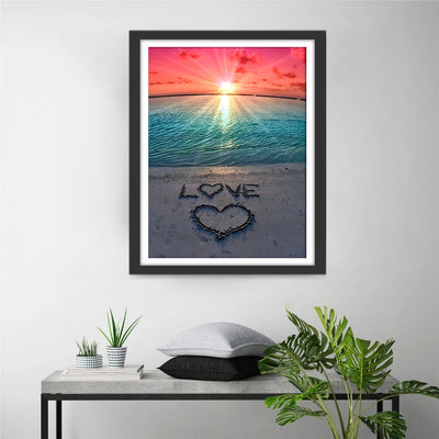 Herz und Liebe am Strand Diamond Painting