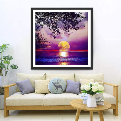 Meer Baum Sonnenaufgang Diamond Painting