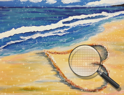 Herz am Strand Diamond Painting