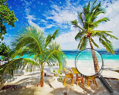 Palmen am Strand Diamond Painting