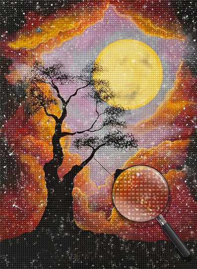 Mädchen Schaukel Mond Diamond Painting