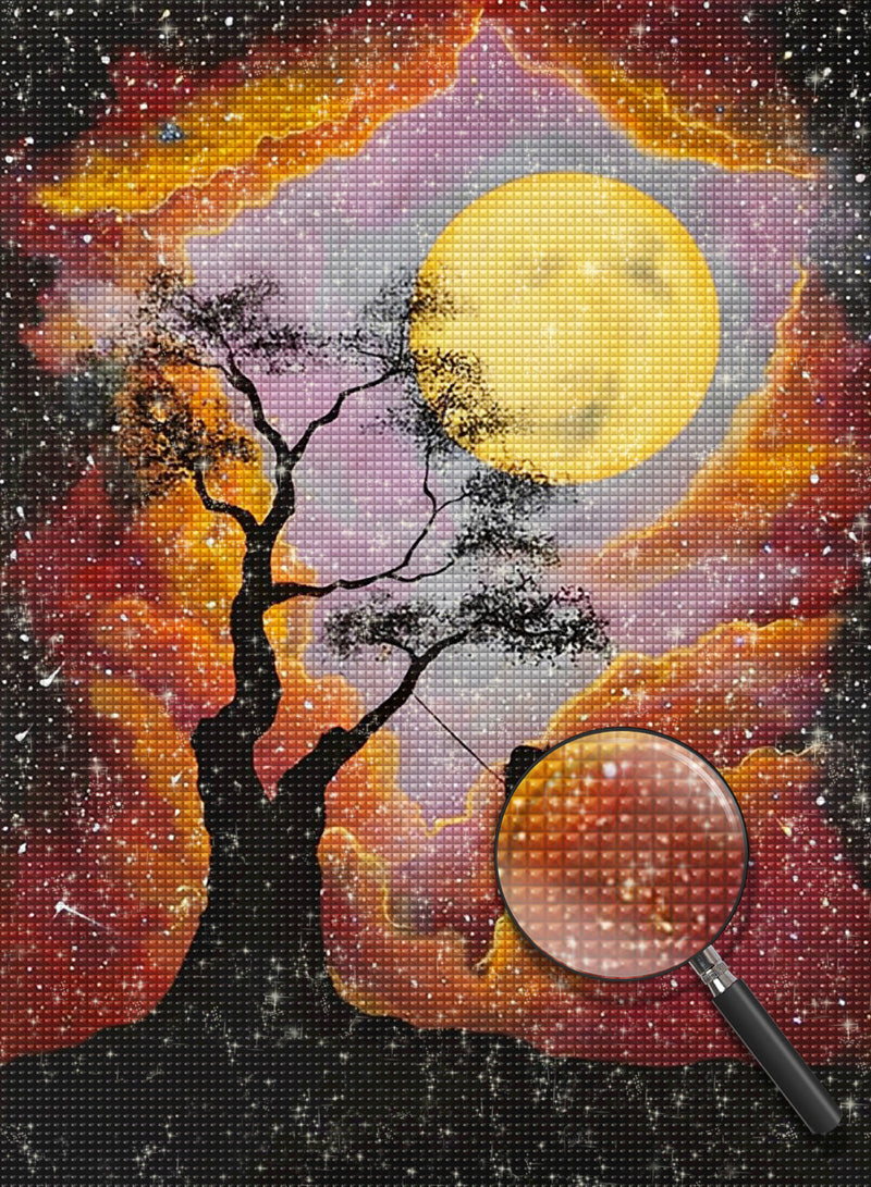 Mädchen Schaukel Mond Diamond Painting