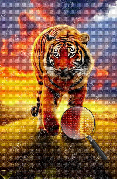 Wandelnder Tiger in der Dämmerung Diamond Painting