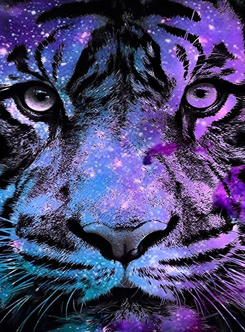 Lila Tiger Diamond Painting