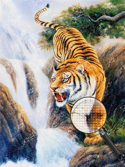 Tiger Wasserfall Diamond Painting