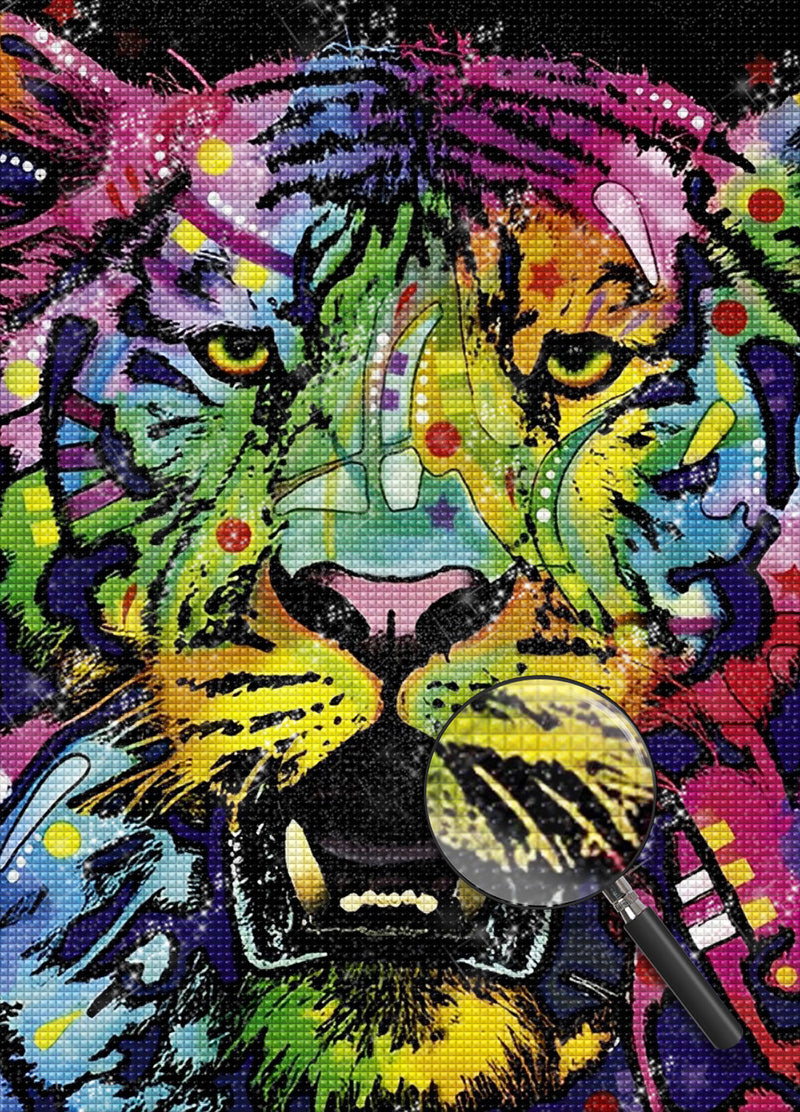 Farbiger Tiger Diamond Painting