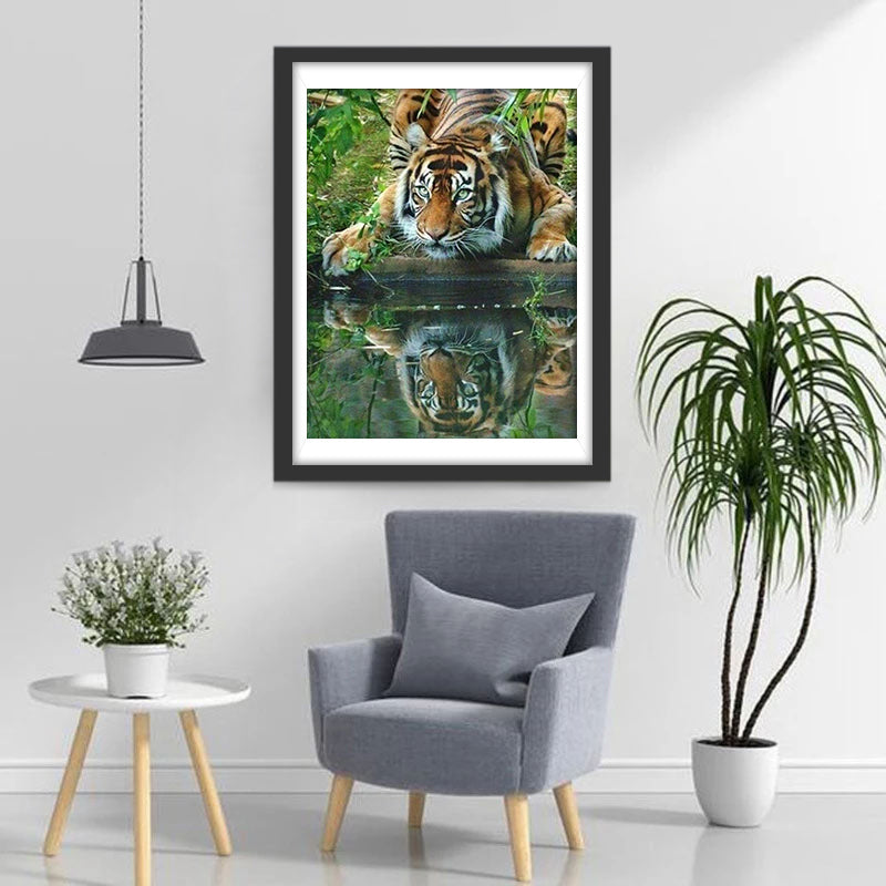 Tiger am See Diamond Painting