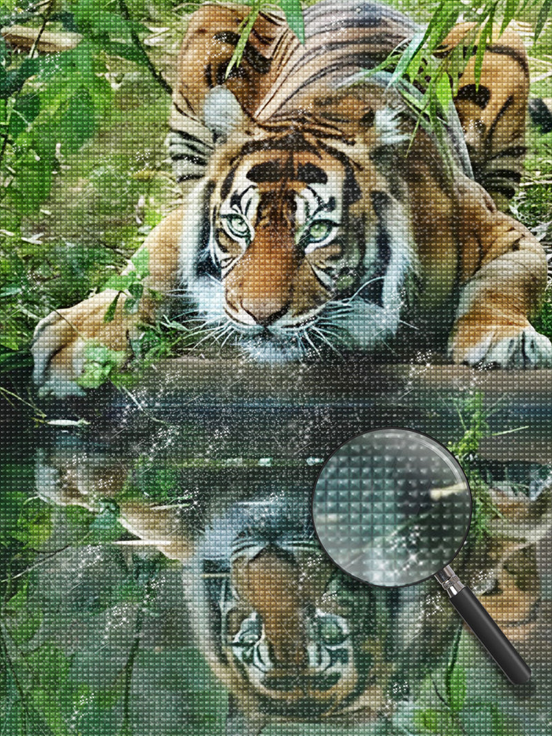 Tiger am See Diamond Painting