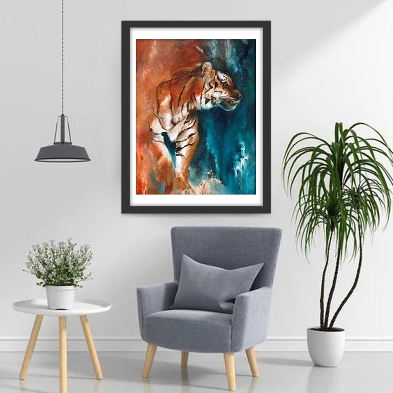 Tiger in Wasserfarben Diamond Painting