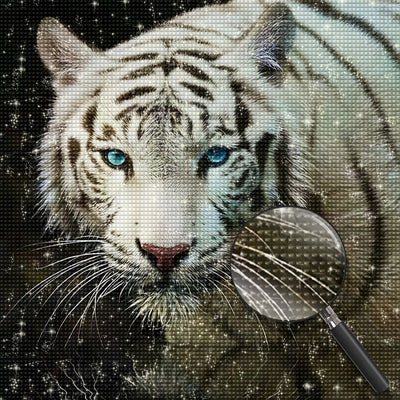 Tiger mit grünen Augen im Wasser Diamond Painting