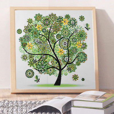 Rosa abstrakter Baum, Speziell geformte Diamanten Diamond Painting