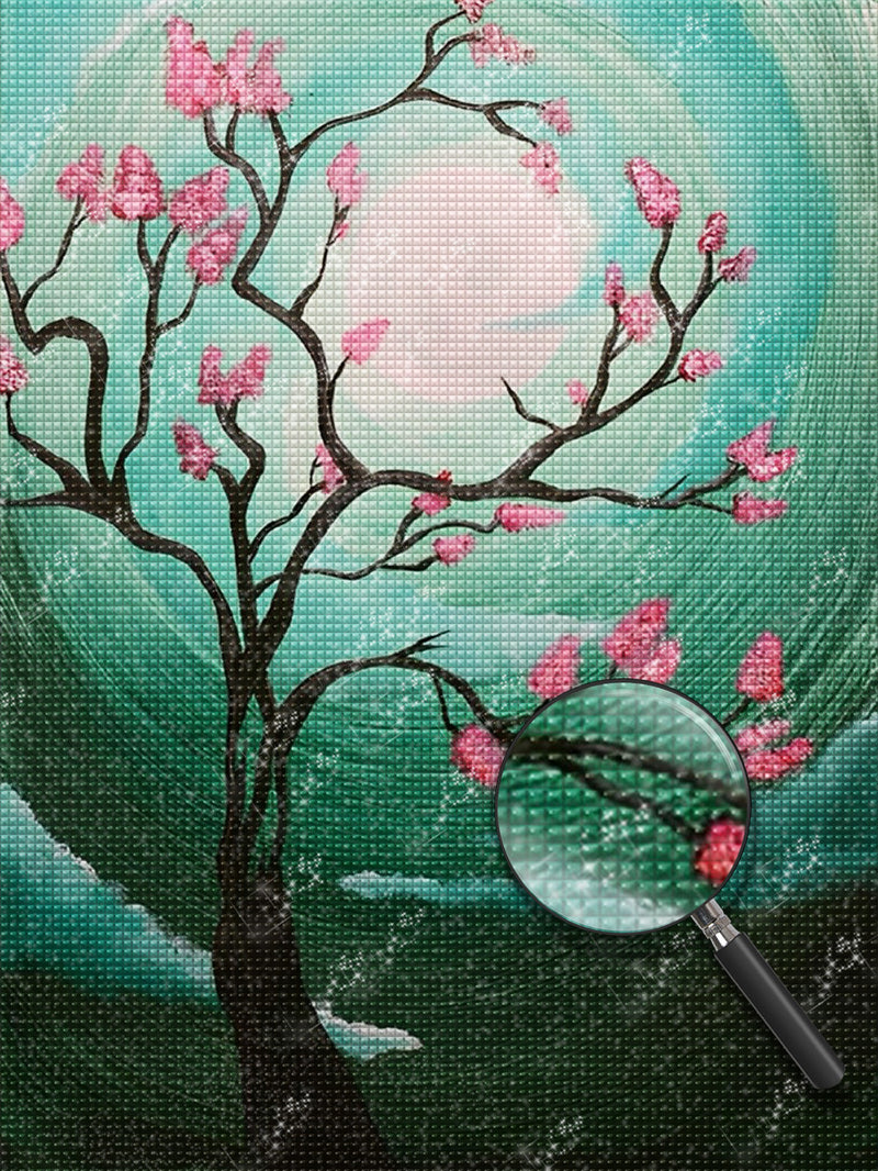 Abstrakter Baum voller Blumen Diamond Painting