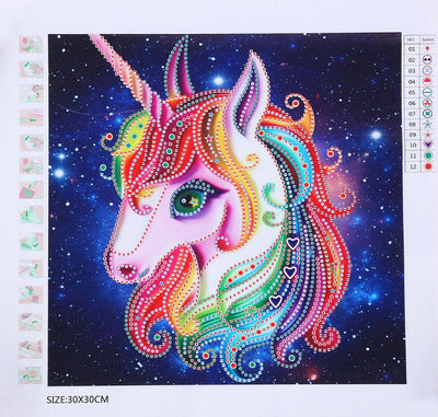 Einhorn, Speziell geformte Diamanten Diamond Painting