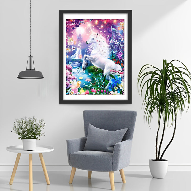 Einhorns Paradies voller Blumen Diamond Painting