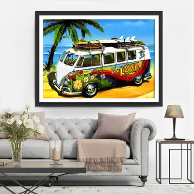 Bus am Meer Diamond Painting