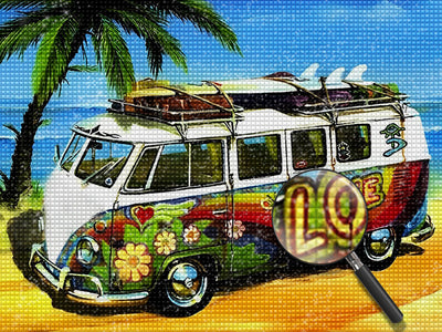 Bus am Meer Diamond Painting