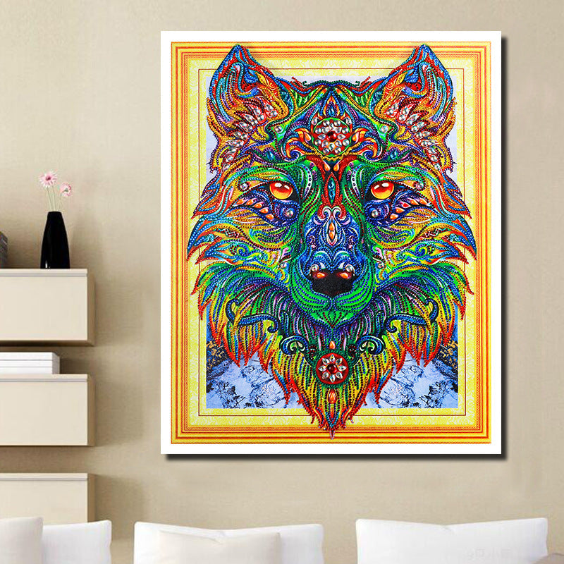 Wolf, Speziell geformte Diamanten Diamond Painting