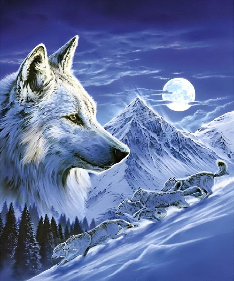 Schneeberg Wolf Diamond Painting