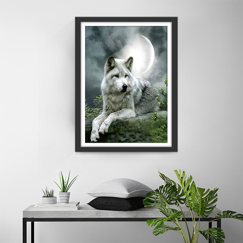 Wolf auf Felsen Diamond Painting