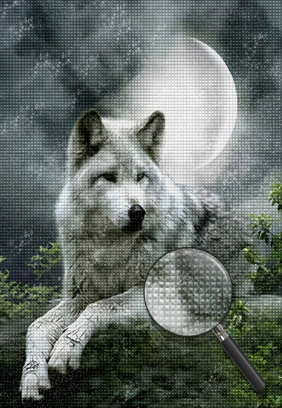 Wolf auf Felsen Diamond Painting