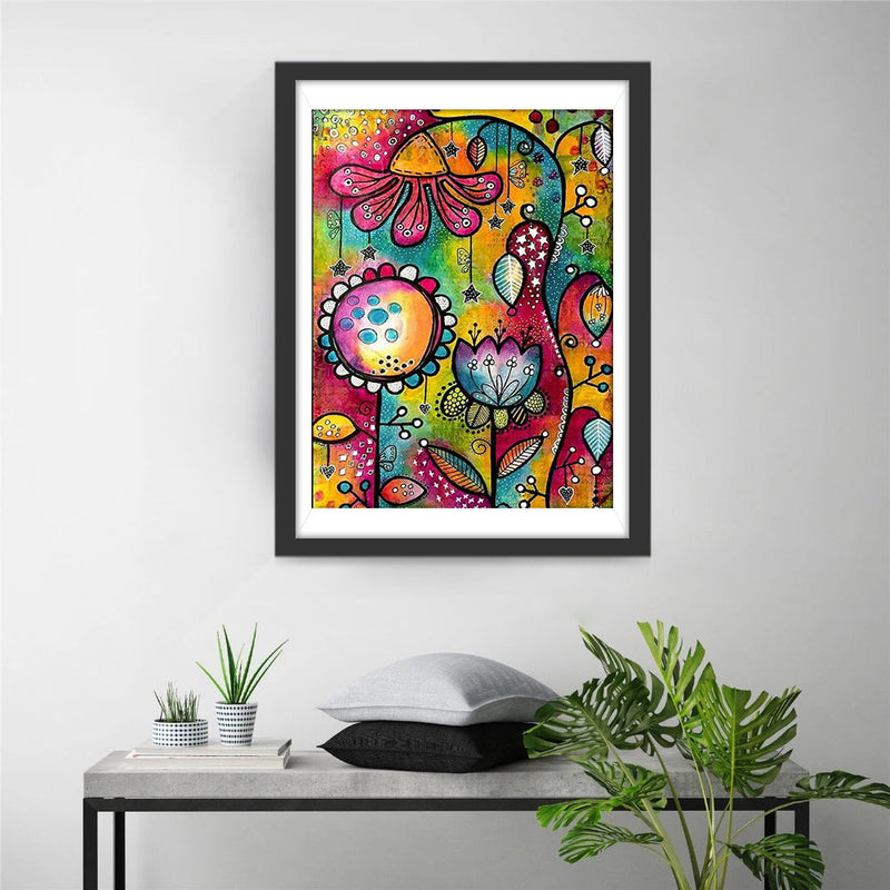 Abstrakte Blumen Diamond Painting