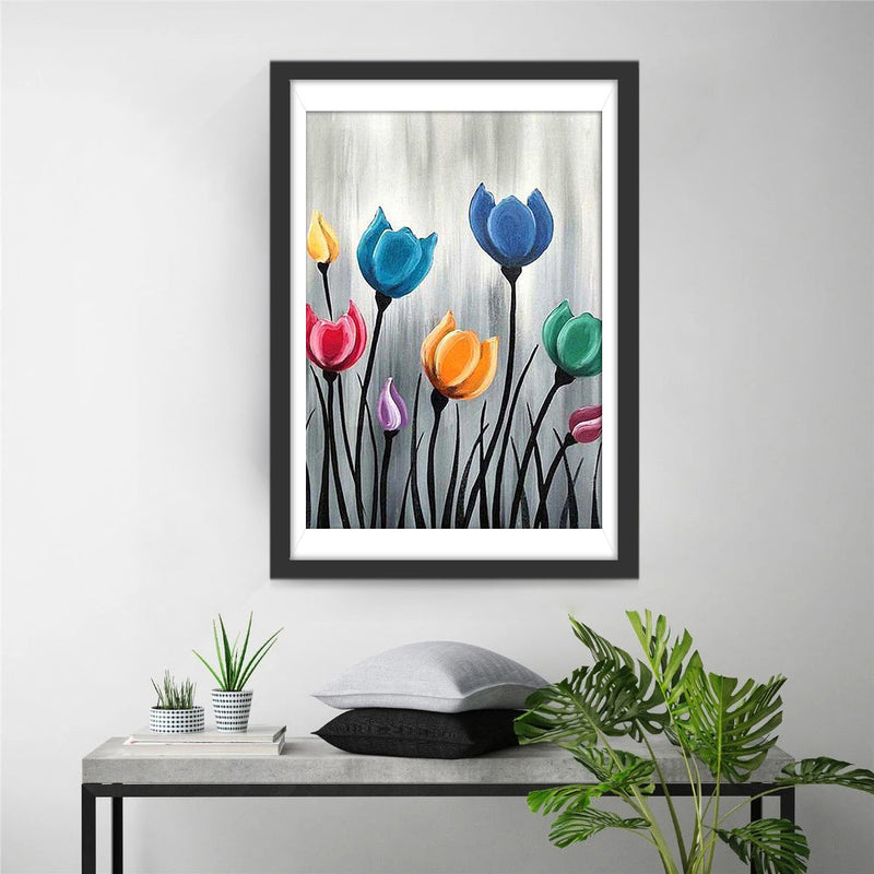 Farbige abstrakte Tulpen Diamond Painting