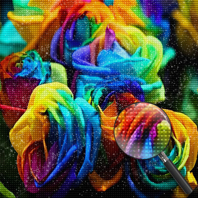 Regenbogen-Rosen Diamond Painting