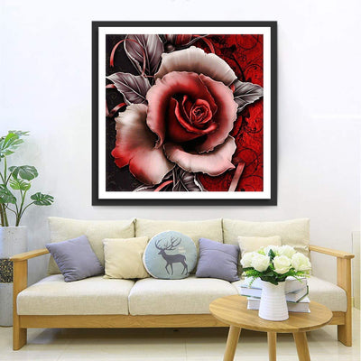 Schwarz-rote Rose Diamond Painting