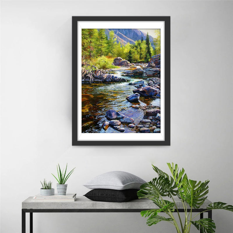 Wald und Fluss Diamond Painting