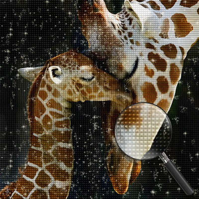 Giraffen und Mutterliebe Diamond Painting