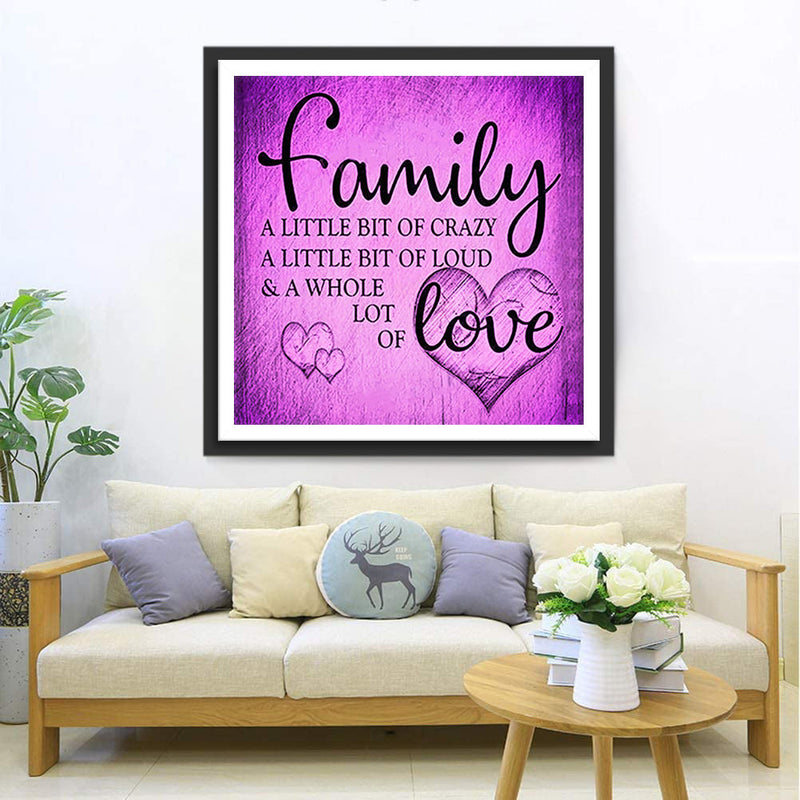 Lila Familie voller Liebe Diamond Painting