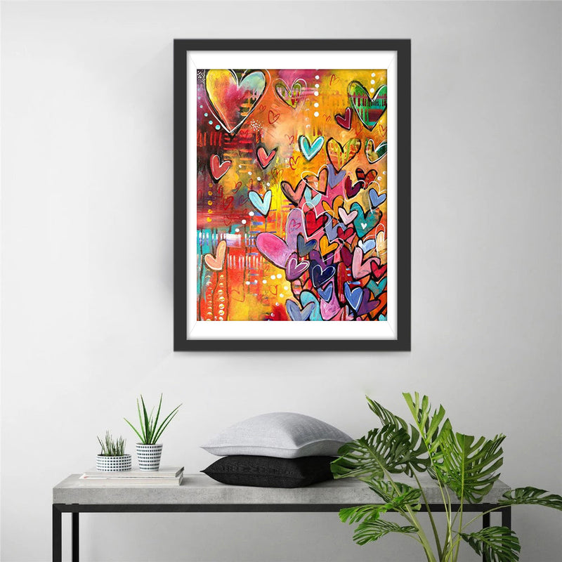 Bunte Herzen Diamond Painting