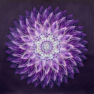 Lila Lotusblume Mandala Diamond Painting