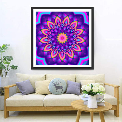 Lila Sonnenblume Mandala Diamond Painting