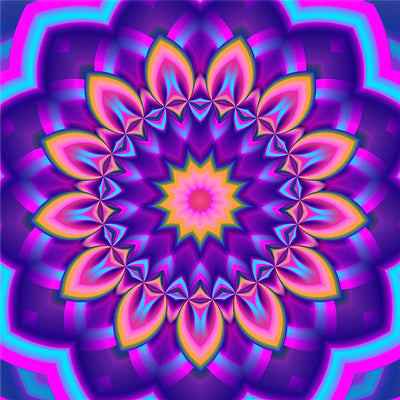 Lila Sonnenblume Mandala Diamond Painting