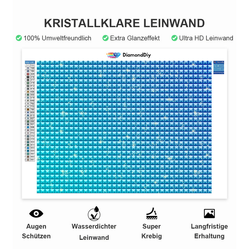 Wolfsporträt Sternenhimmel Diamond Painting